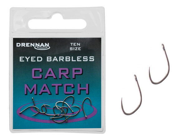 Kabliukai DRENNAN Eyed Barbless Carp Match