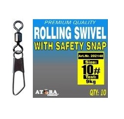 Suktukas su karabinu ATORA Rolling Swivel Safety Snap